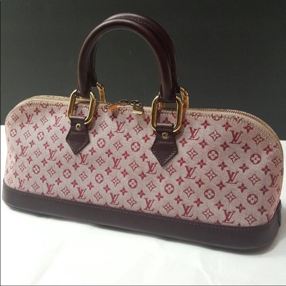 Alma Cherry Red Mini Lin Monogram - Picture 4 of 11